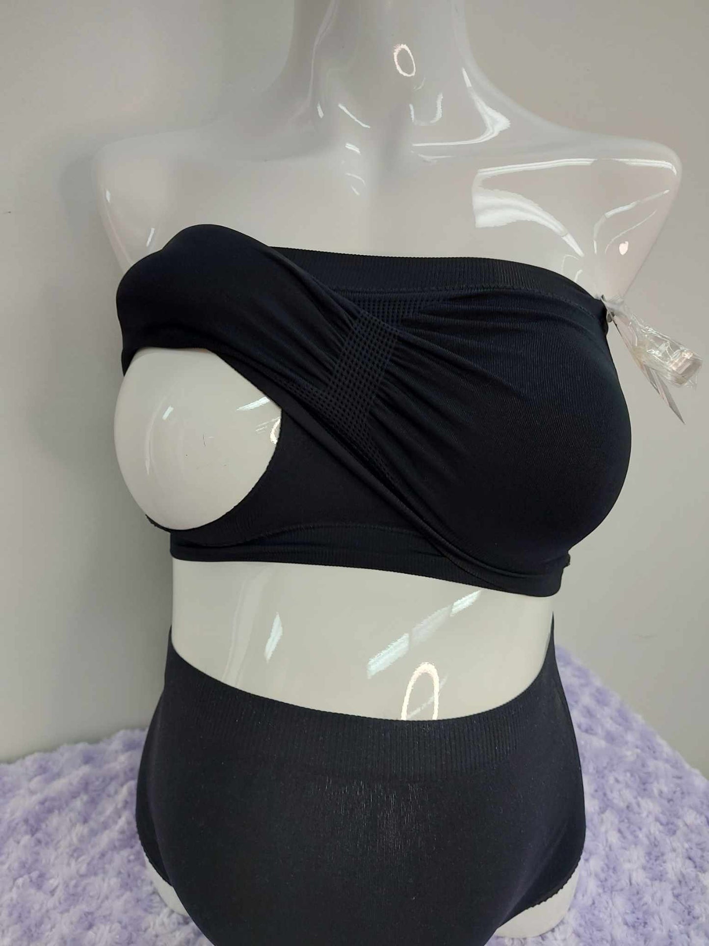 Soutien gorge bandeau bretelle amovible noir - La Leche League
