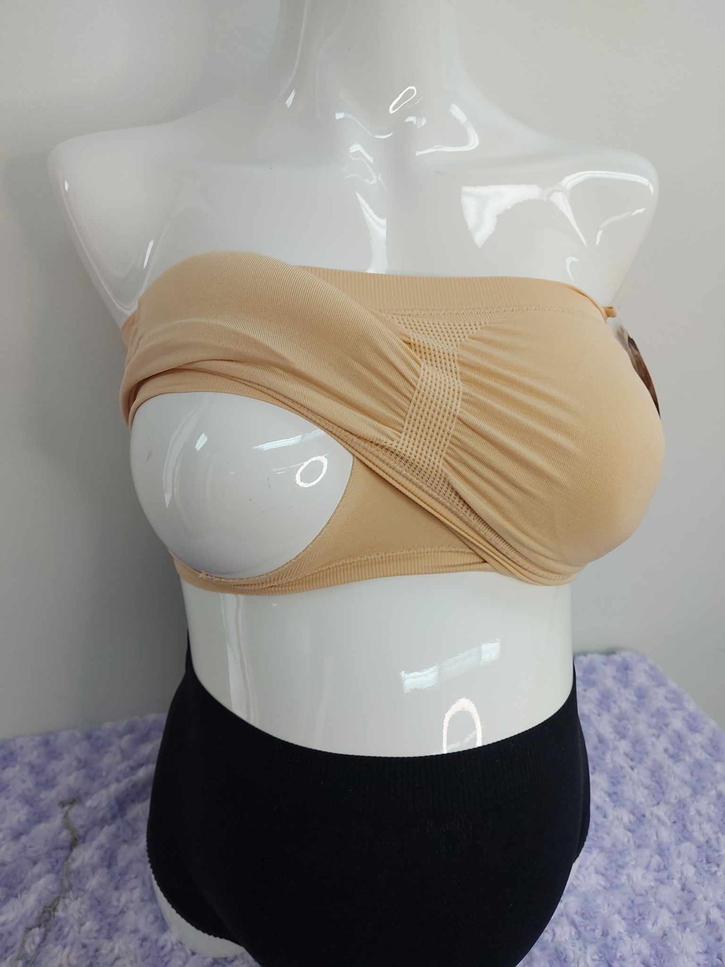 Soutien gorge bandeau bretelle amovible nude - La Leche League