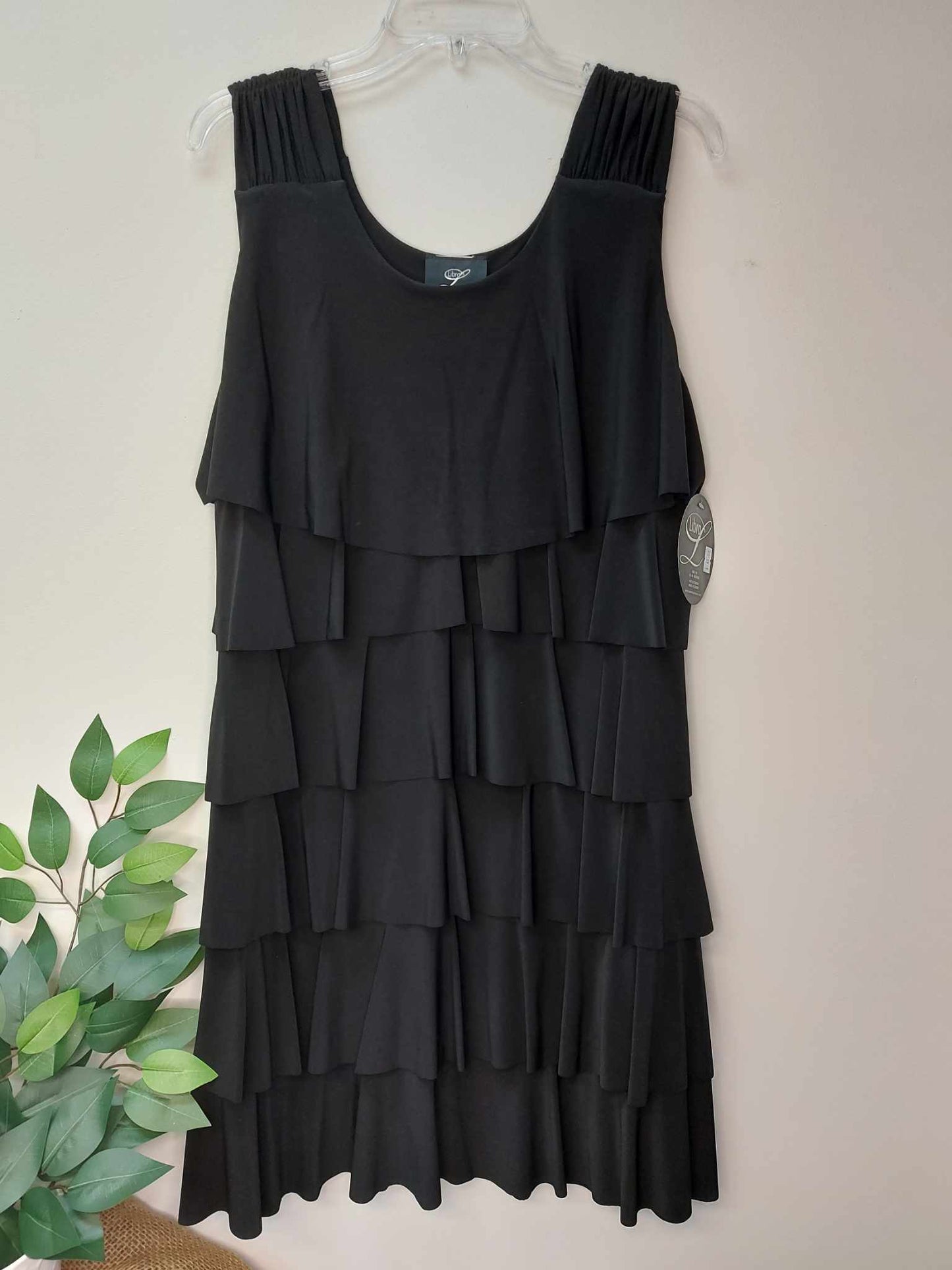 Robe allaitement à volant noire - Libra