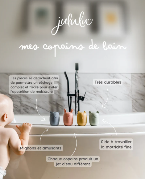 Jouets de bain en silicone - Mes copains de bain - Jululu