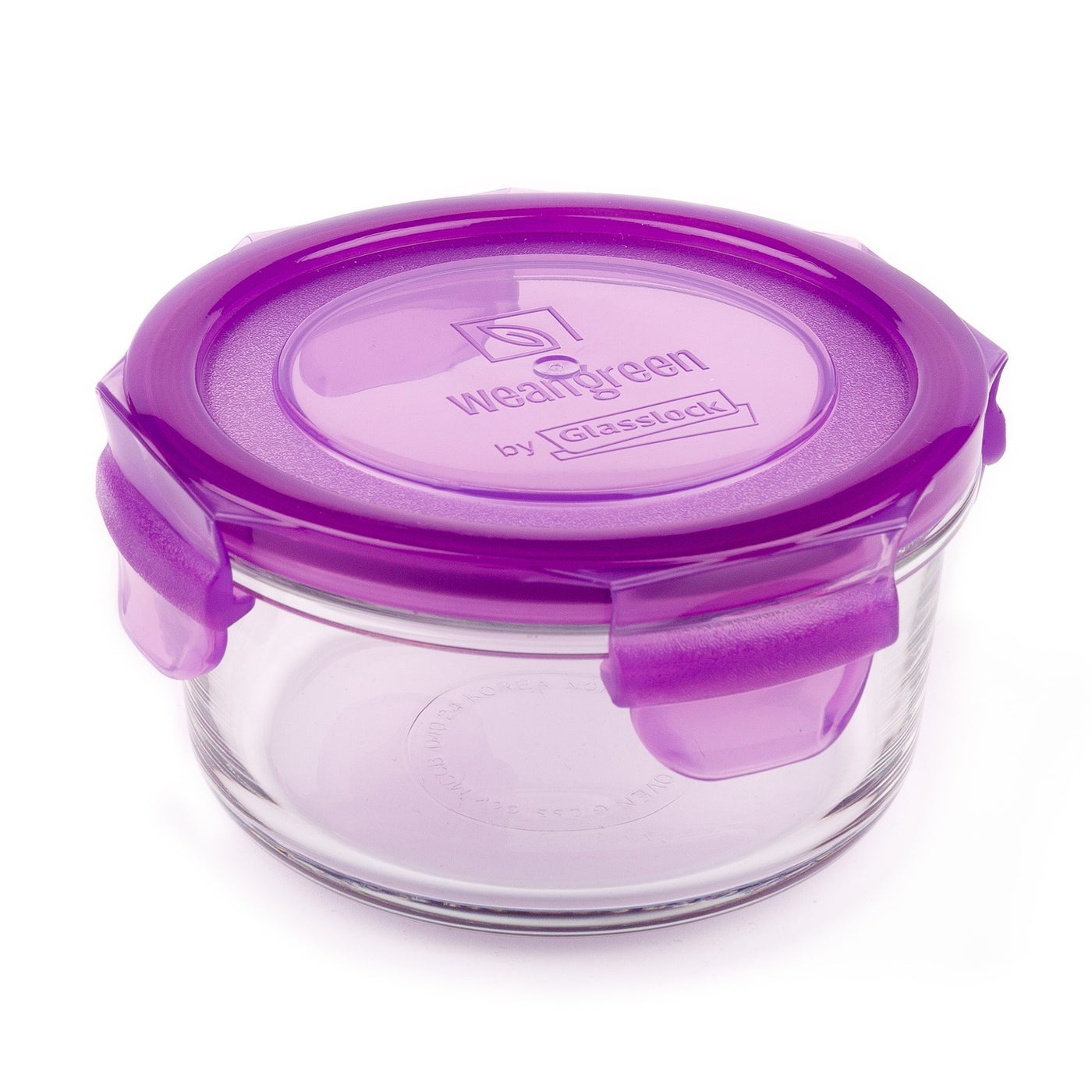 Bol en verre rond avec couvercle antifuite 12oz/370ml - Wean green