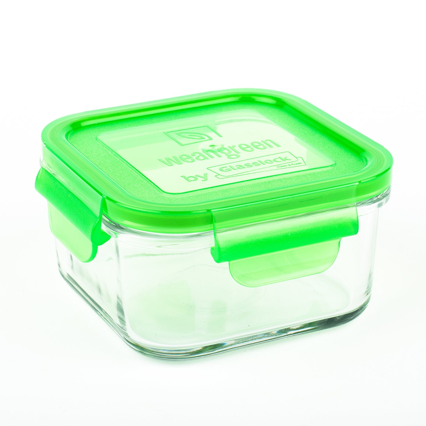 Bol en verre carré avec couvercle antifuite 16oz/480ml - Wean Green