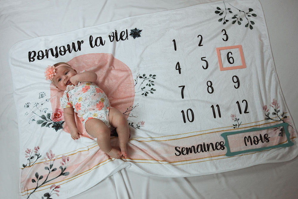Jubanou - Ensemble de couverture d'étape pour bébé. Bonjour la vie!
