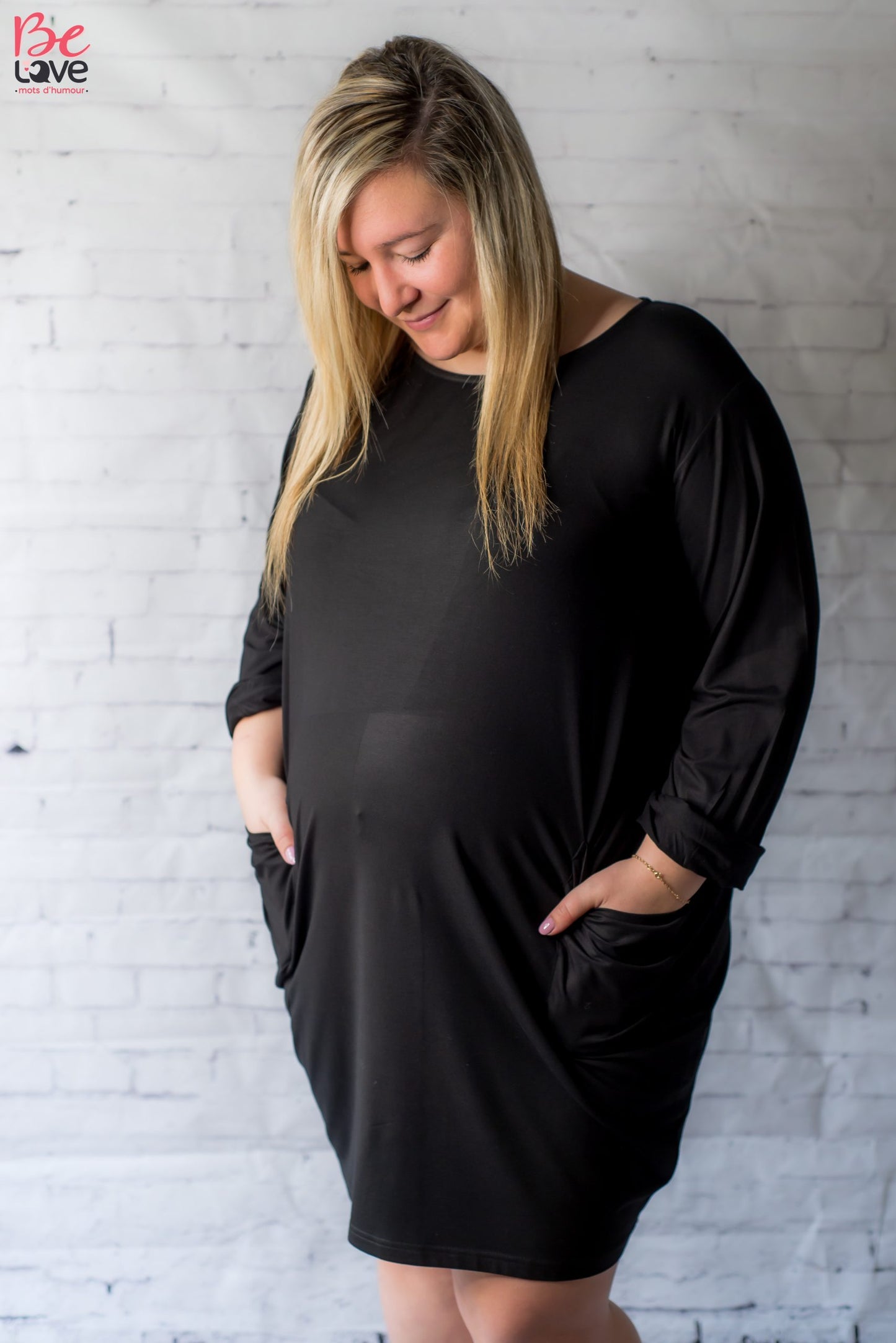 Robe maternité Laly noire - Belove