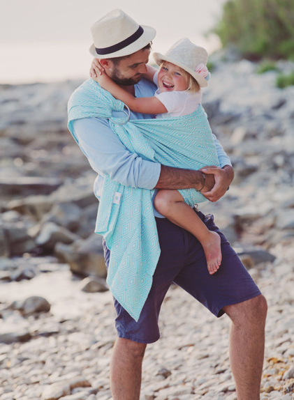 Ring Sling Turquoise Cube - taille M (2,1 m) - Little Frog