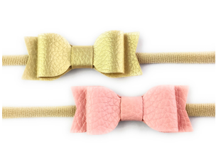 Ensemble de 2 bandeaux boucles en similicuir MIA -Babywisp