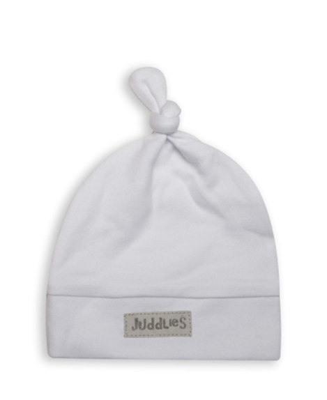 Chapeau pour bébé en coton (blanc) - Juddlies