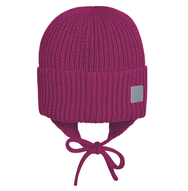 Bonnet tricoté avec oreilles mi-saison Cerise - Perlimpinpin