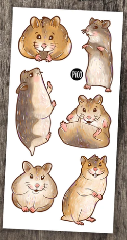 Pooky le hamster et ses amis tatouage temporaire - Pico