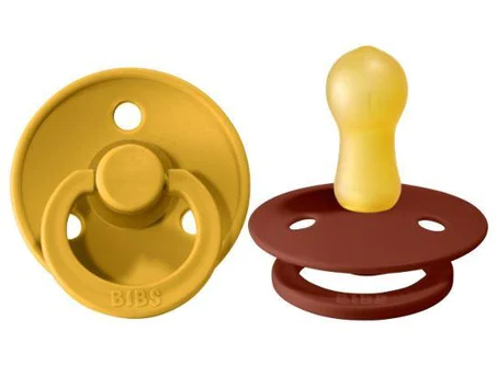Suces BIBS original en latex rouille/moutarde ( 0-6mois, 6-18mois, 18mois +) - Bibs