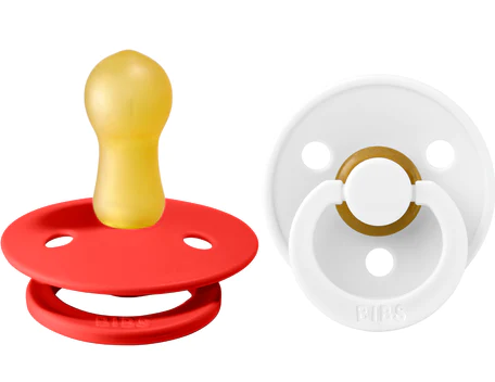 Suces BIBS original en latex rouge/blanc ( 0-6mois, 6-18mois, 18mois +) - Bibs