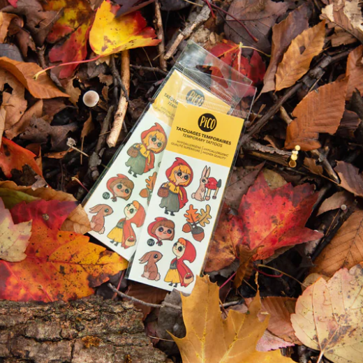 Promenade d'automne avec le chaperon rouge tatouage temporaire - Pico