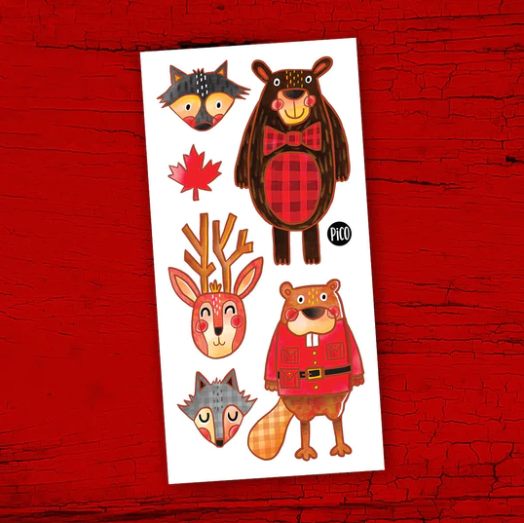 Les animaux du Canada tatouage temporaire - Pico