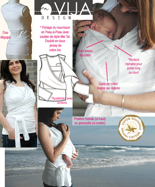 Blouse Mei Tai Ultra-Légère peau-à-peau blanche - VIJA Design