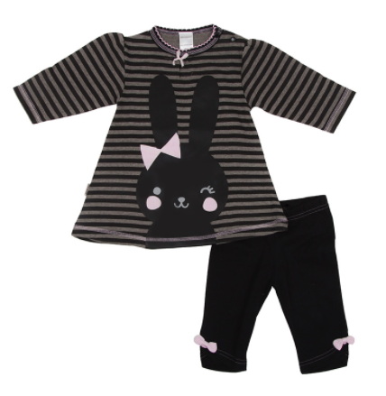 Ensemble 2 pièces robe et leggings lapin - Kushies