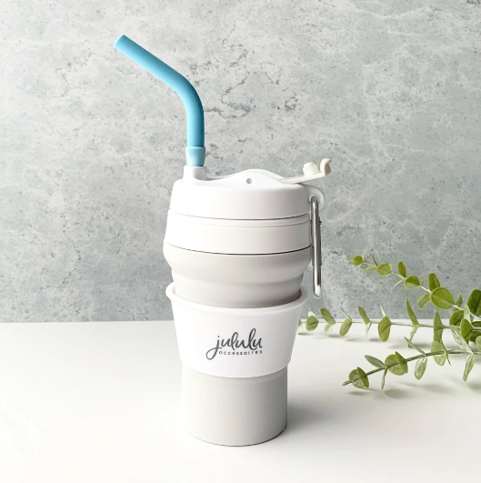 Tasse de voyage réutilisable grise -Jululu