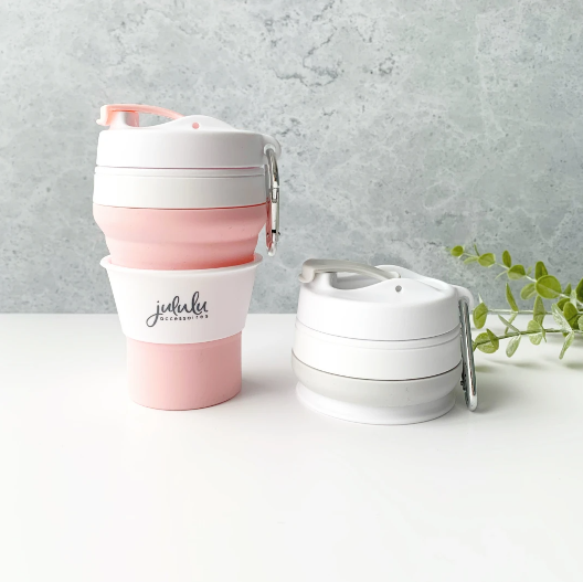 Tasse de voyage réutilisable grise -Jululu