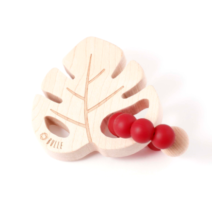 Hochet – Feuille: Rouge cerise