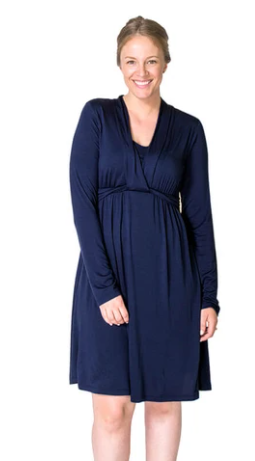 Robe d'allaitement / maternité bleu marine - Momzelle