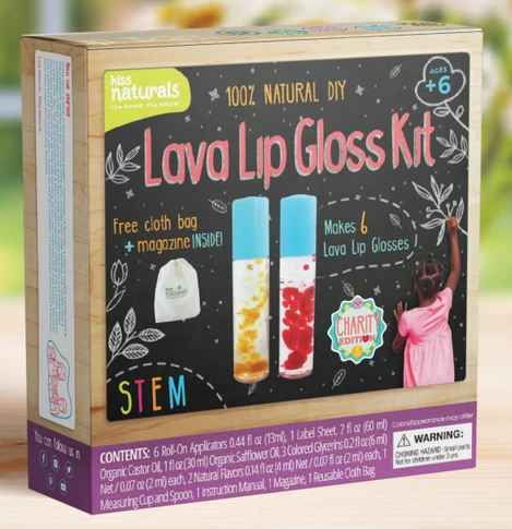 Kit de fabrication de brillant à lèvres Lava - Kiss Naturals