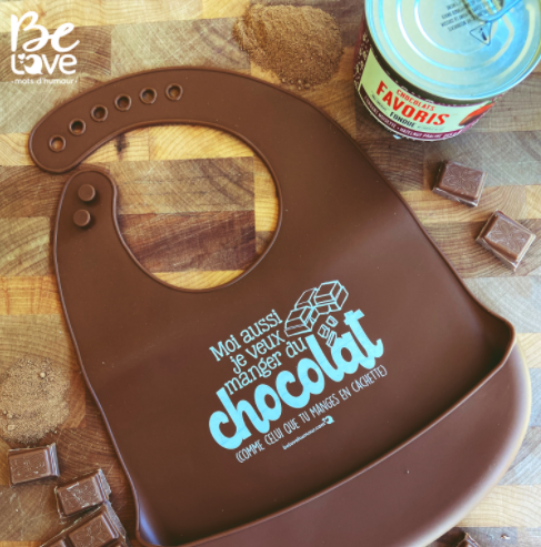 Belove - Bavoir de silicone ''Chocolat !''