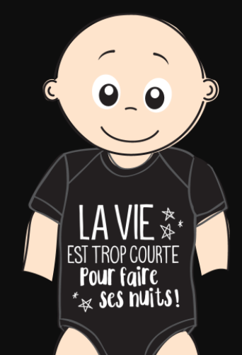 Cache couche La vie est trop courte pour faire ses nuits- Belove
