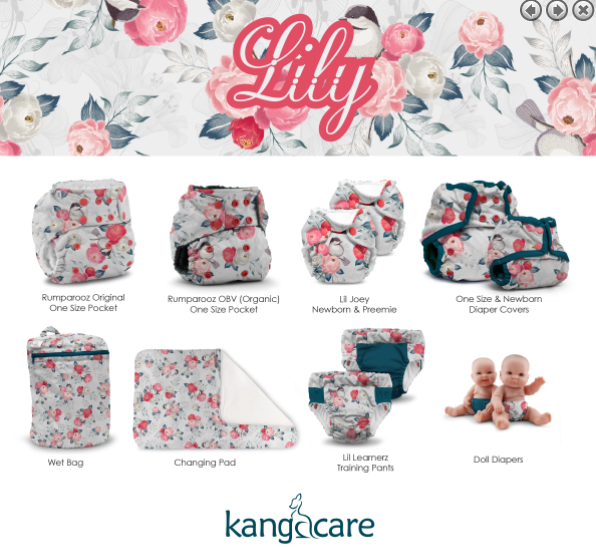 Couche lavable à poche Rumparooz One Size - Lily - Kangacare