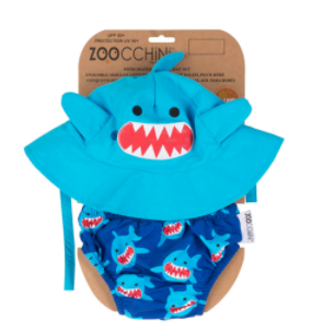 Ensemble chapeau et couche de piscine REQUIN - Zoochini