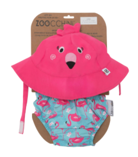 Ensemble chapeau et couche de piscine FLAMAND ROSE - Zoochini