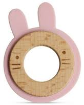 Little rawr - Anneau lapin silicone et bois