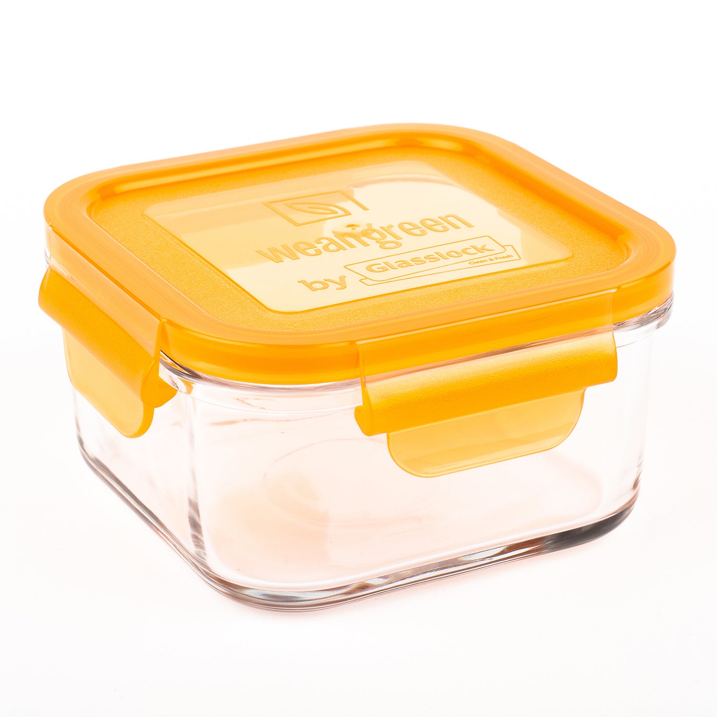 Bol en verre carré avec couvercle antifuite 16oz/480ml -  Wean Green