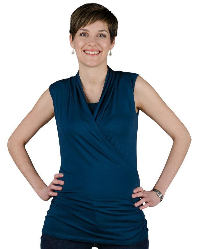 Camisole maternité/allaitement Josiane bleu  -  Momzelle