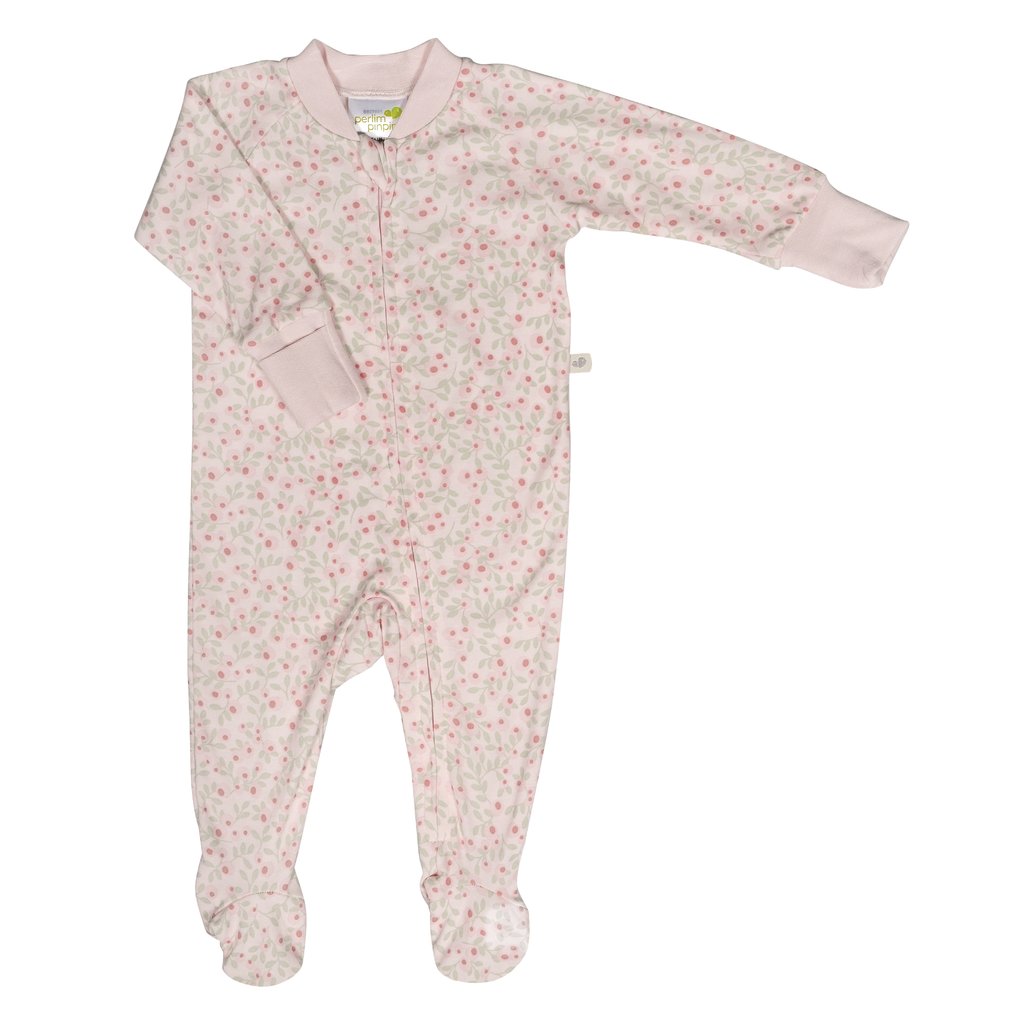 Pyjama pour bébé en bambou  fleurs -  Perlimpinpin