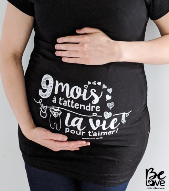 Tee-shirt long maternité – 9 MOIS À T’ATTENDRE -  BeLove