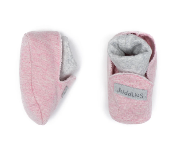 Juddlies- Pantoufles avec chaussettes intégrées 0-3m rose