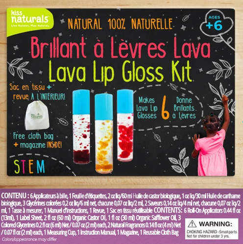 Kit de fabrication de brillant à lèvres Lava - Kiss Naturals
