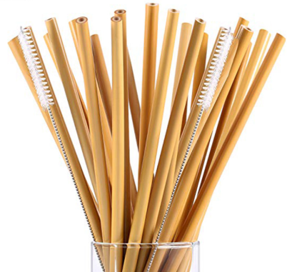 pailles en bambou réutilisable